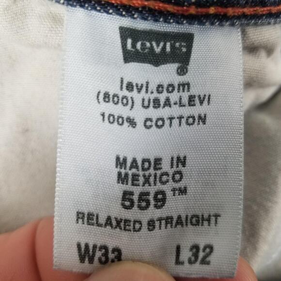 Levis 569 Jeans Mens 33x32 Blue Relaxed Straight Denim 100% Cotton Medium Wash - Picture 13 of 14